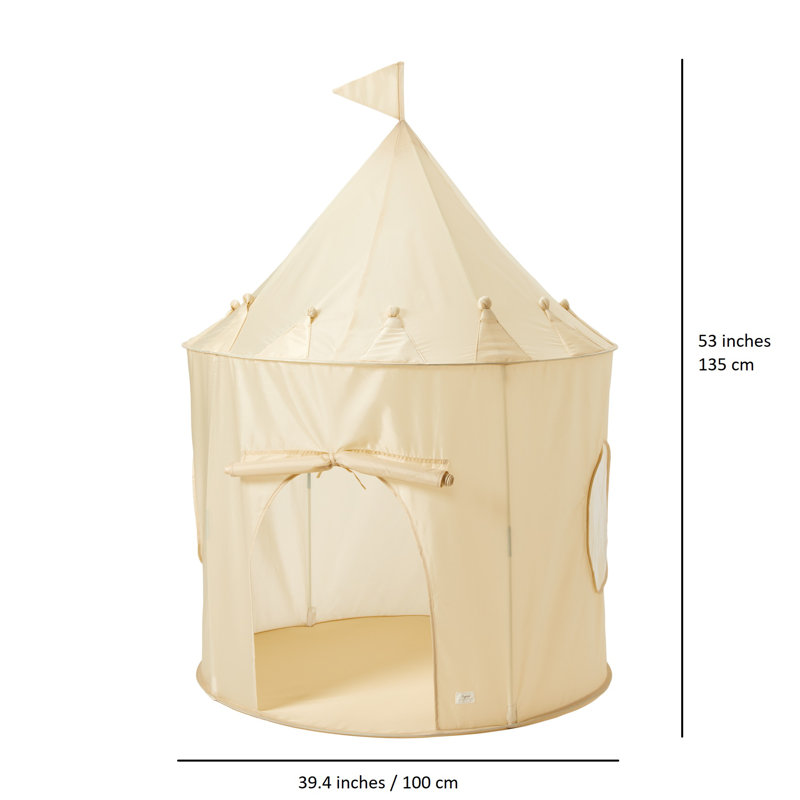 Beige Recycled Fabric Castle Play Tent for Toddlers