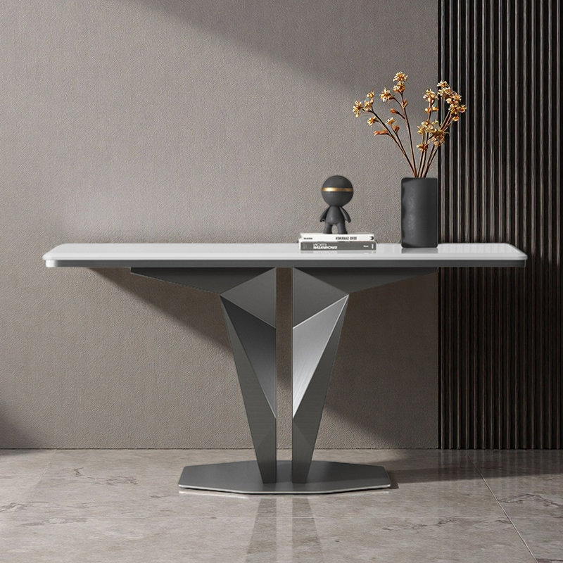 Console luxueuse de style italien, H 33,5 po x l 63 po x P 13,8 po, Gris