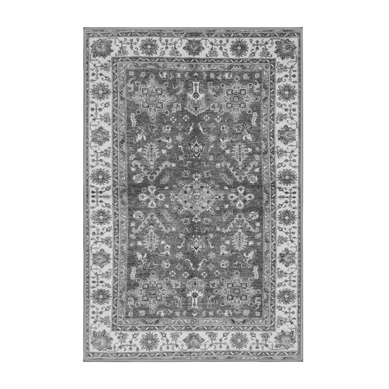 Tapis rectangulaire en laine et polyester tissé à la machine 7 pi x 9 pi Southwestern