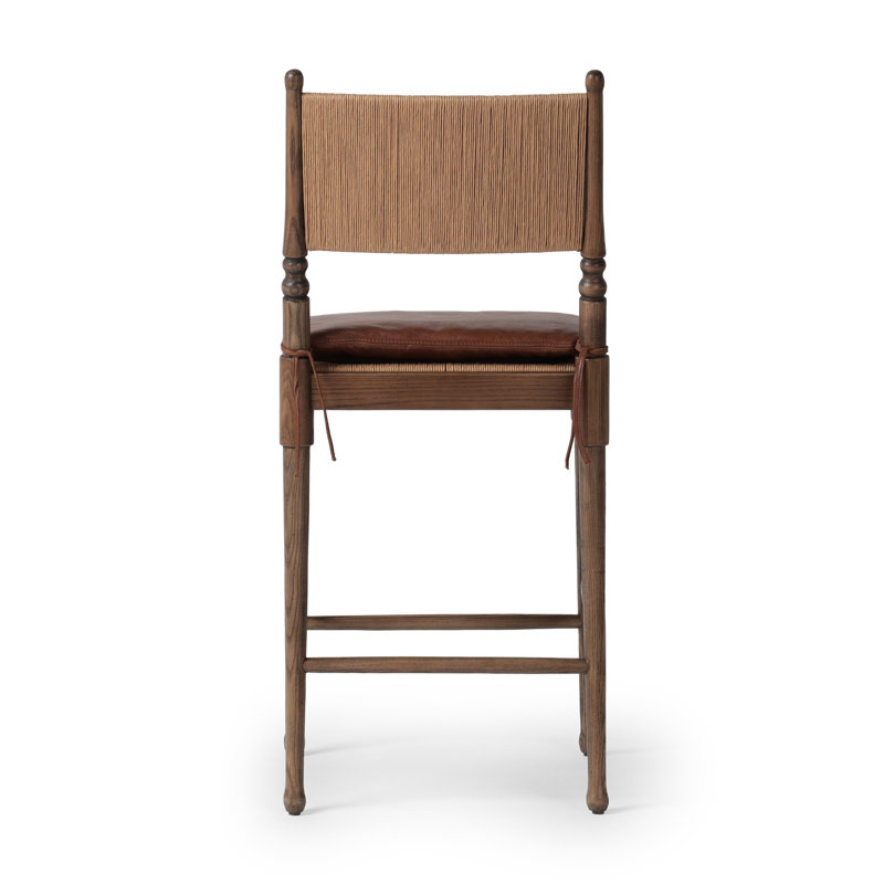 Fayth Stool with Cushion, Counter Stool (25.5” Seat Height)”, Brown