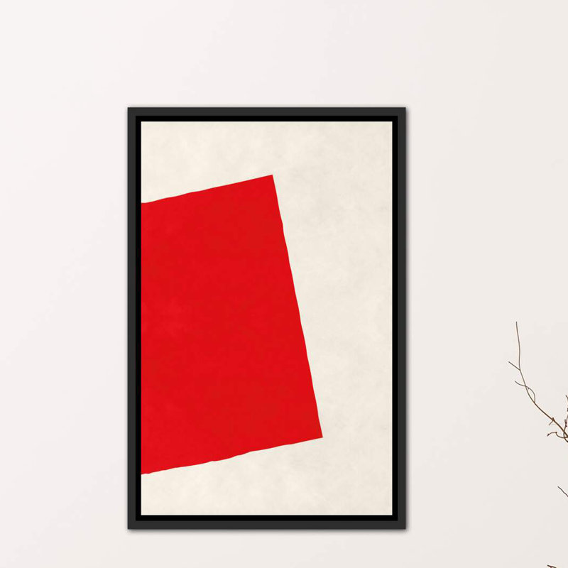 « red square (after albers) », impression, Toile avec cadre noir, H 26 po x l 18 po x 1,5 po