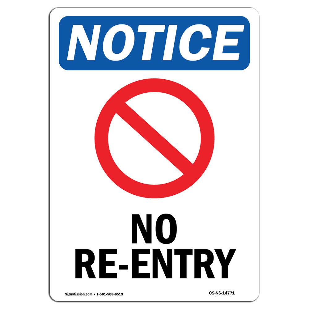 No Re-Entry Sign with Symbol