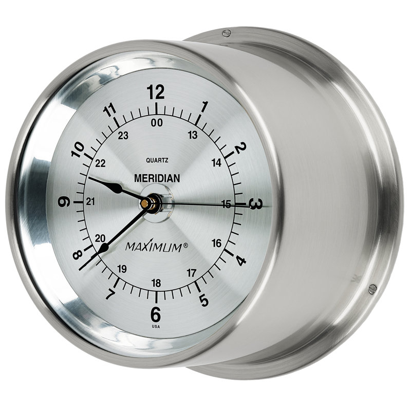 Meridian 6.5" Wall Clock, Nickel/Silver
