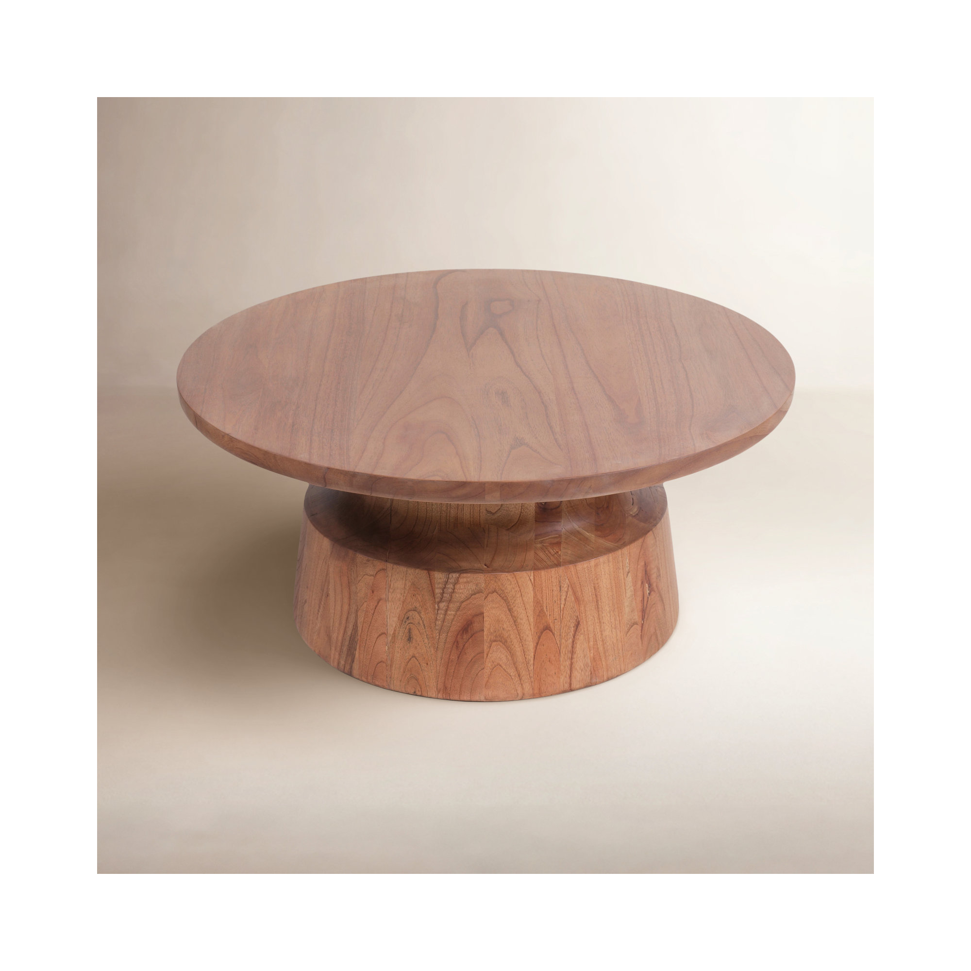 Rhys Solid Wood Single Coffee Table, Aged Barrel