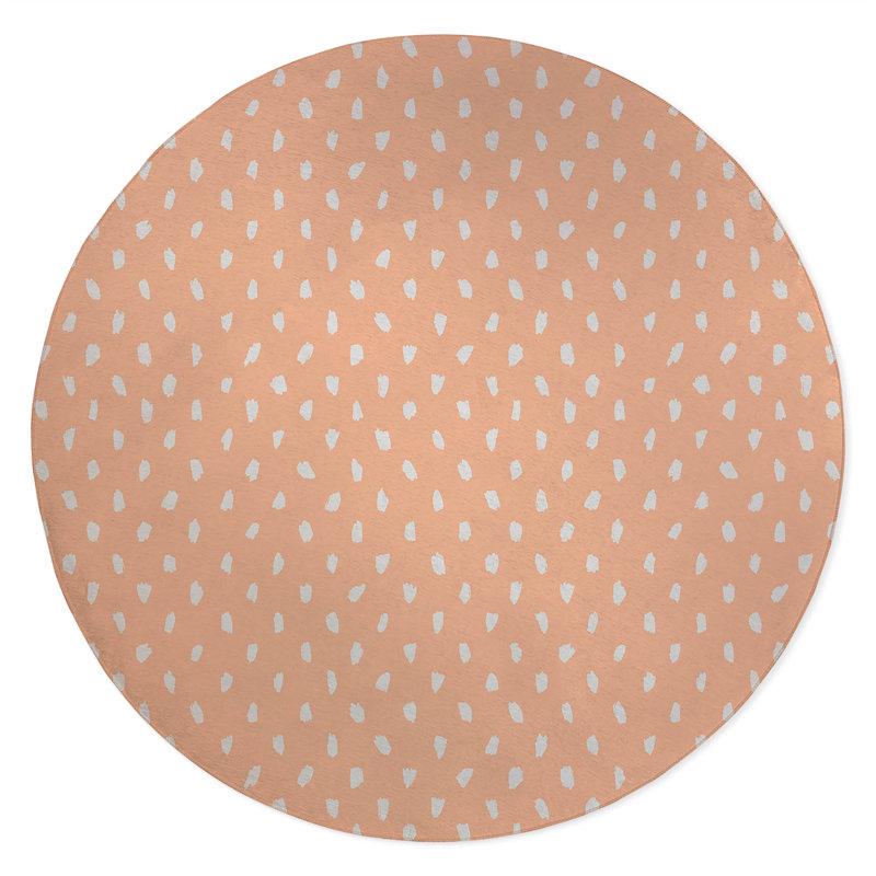 Splat Point Non-Slip Outdoor Rug, Round 5'