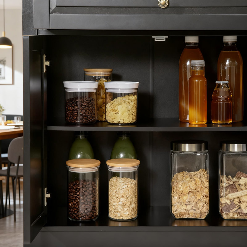 Buffet moderne avec 2 tiroirs et tablettes réglables, console de rangement multifonctionnelle pour la salle à manger, le salon et la cuisine