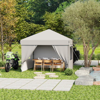 Tente 10 pi x 10 pi avec 4 parois latérales, pavillon de jardin imperméable et résistant aux rayons UV pour la cour, le camping et le patio