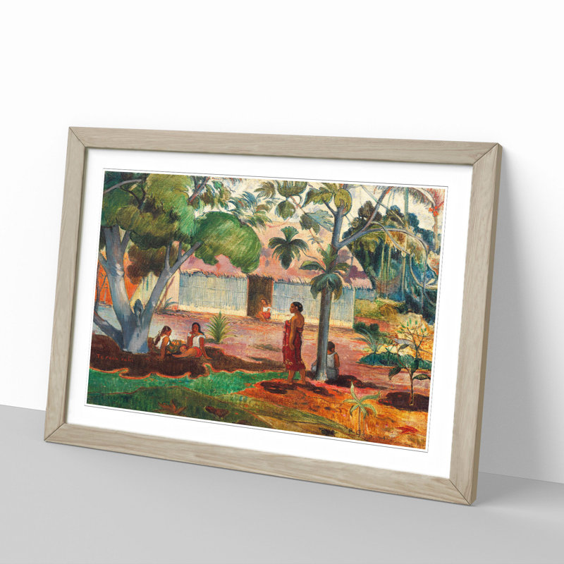 The Large Tree by Paul Gauguin - Picture Frame Painting, 27cm H x 36cm W x 2cm D, Oak
