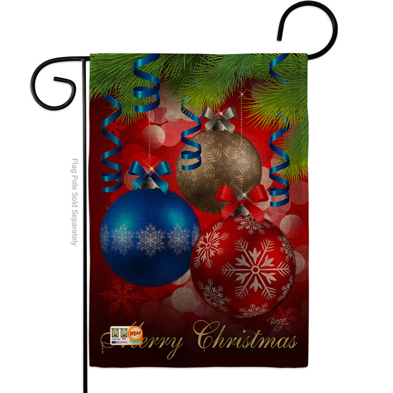 Double Sided 18.5 in. H x 13 in. W Polyester Christmas Garden flag