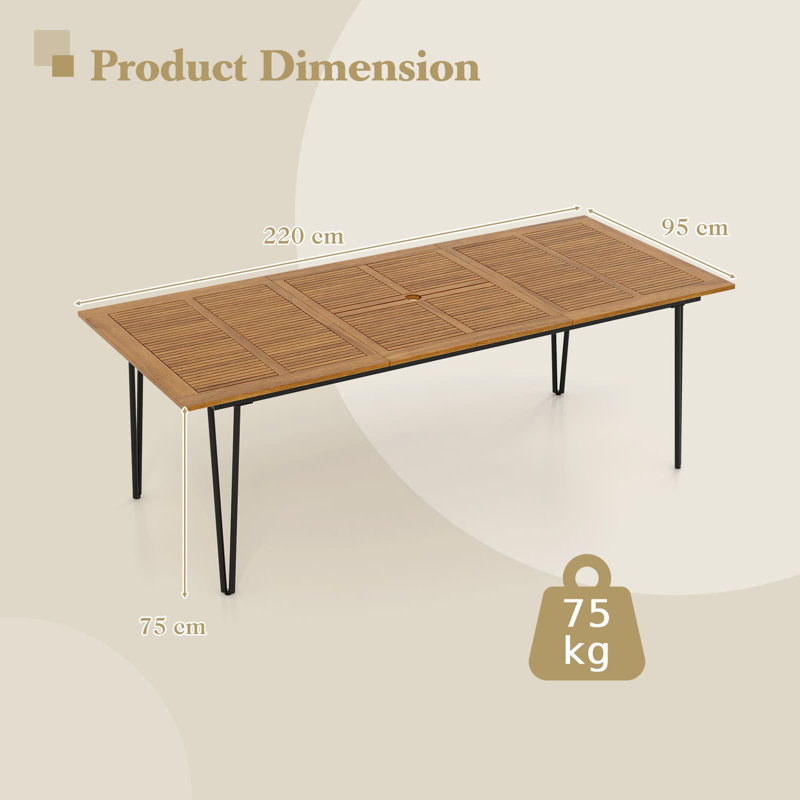 Rectangular 75Cm L Table