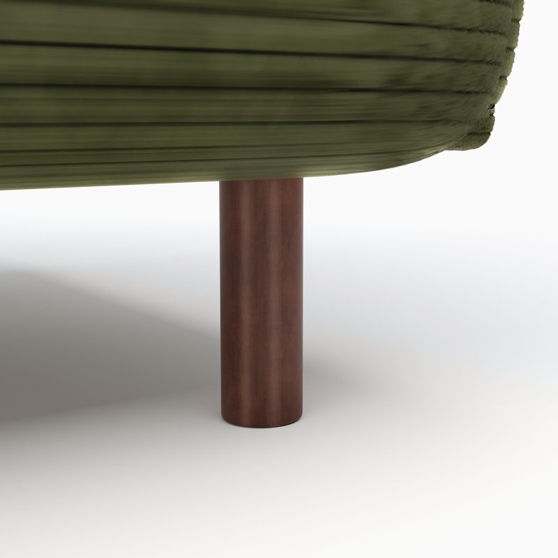 Finnick Velvet Accent Chair, Green Corduroy