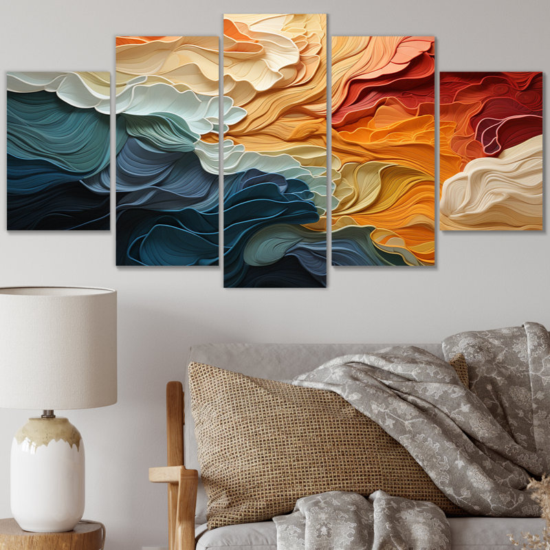 Biomorphism Forms V - 5 Piece Wrapped Canvas Print