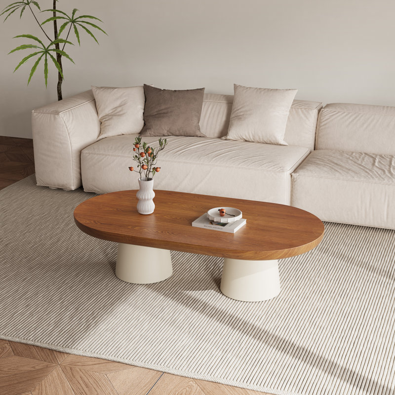 Table d'appoint de style moderne 51,18 "avec table bicolore et base robuste