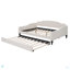 Full Size Upholstered Tufted Daybed With Twin Size Trundle