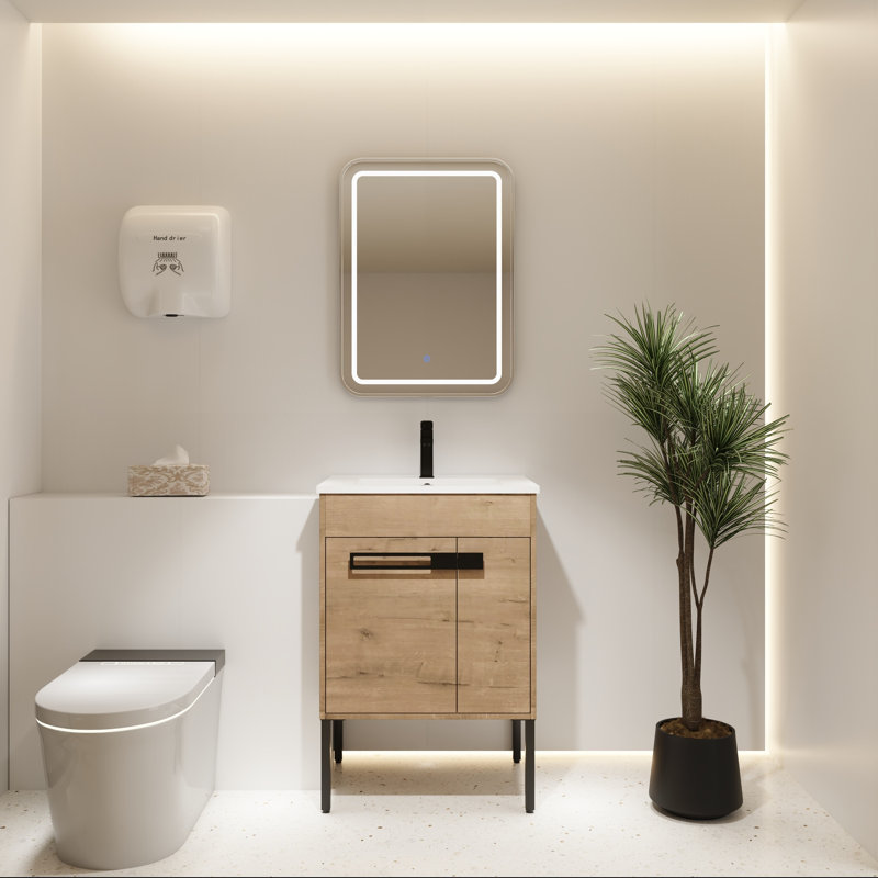 Meuble-lavabo autoportant 24 po avec lavabo et rangement réglable, 24"