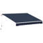 Auvent bleu 10 pi x 8 pi - rétractable et à eau - avec cadre en aluminium et manivelle manuelle pour patio, balcon, cour