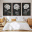 Fleurs noires et blanches I 3 pièces-97758186-97758189