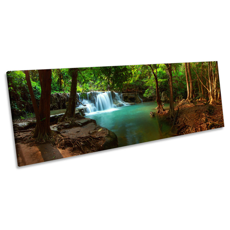 Forest Scene Tropical 1 Piece Wrapped Canvas Panoramic Wall Art, 60.96cm H x 182.88cm W x 4cm D