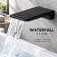 Robinet de lavabo mural noir mat avec bec en cascade et robinet d'encastrement