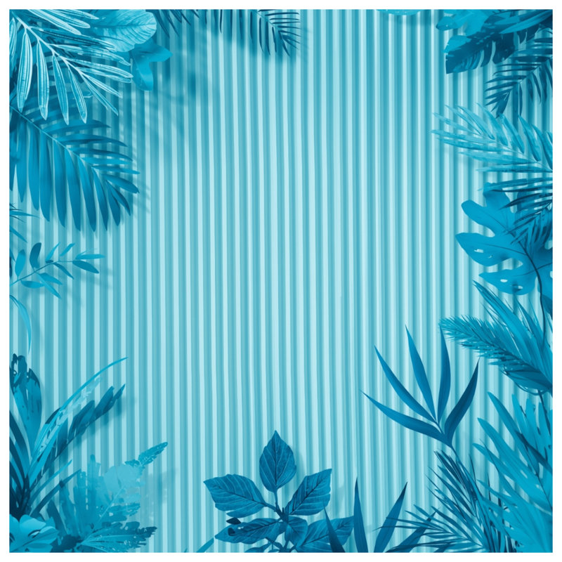 Édredon bleu à feuillage tropical, Très grand lit