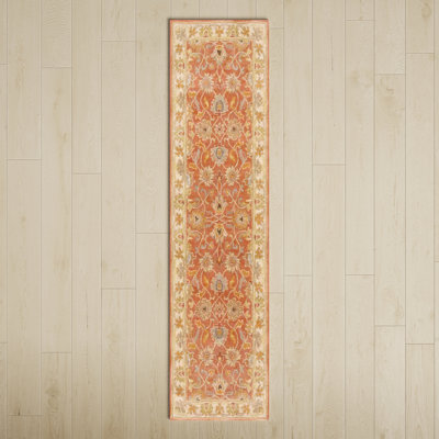 Arden Orange Hand-Tufted Wool Floral Rug
