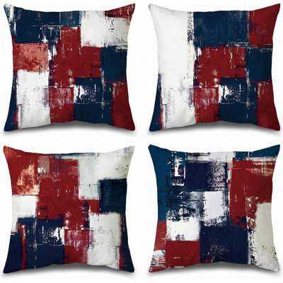 18x18" Abstract Art Pillow Covers, Set of 4