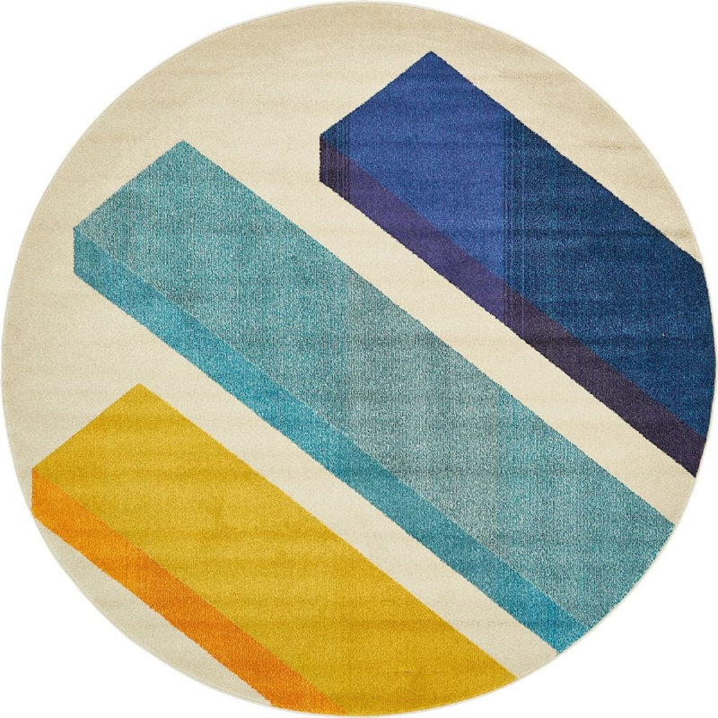 Tapis beige Burtrum, Rond 8 pi