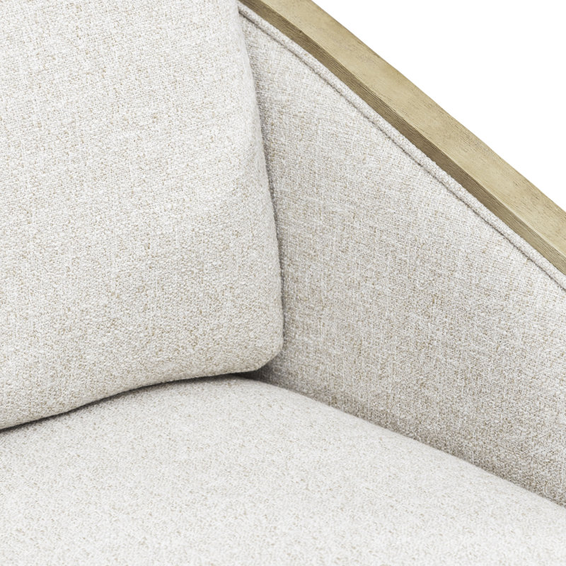 Abere Upholstered Swivel Accent Chair, Brown, Cream/Brown Polyester