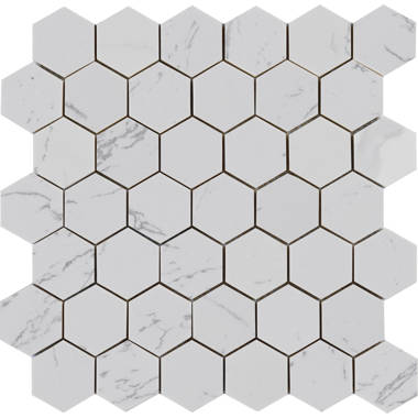 MSI Brixstyle Blanco 12 in. x 12 in. x 10mm Glazed Porcelain Mesh-Mounted Mosaic Tile (6 Sq. ft. / case), Size: 12 x 12