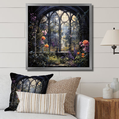 «Floral Gothic Church Church View IV - Floral Window», art mural