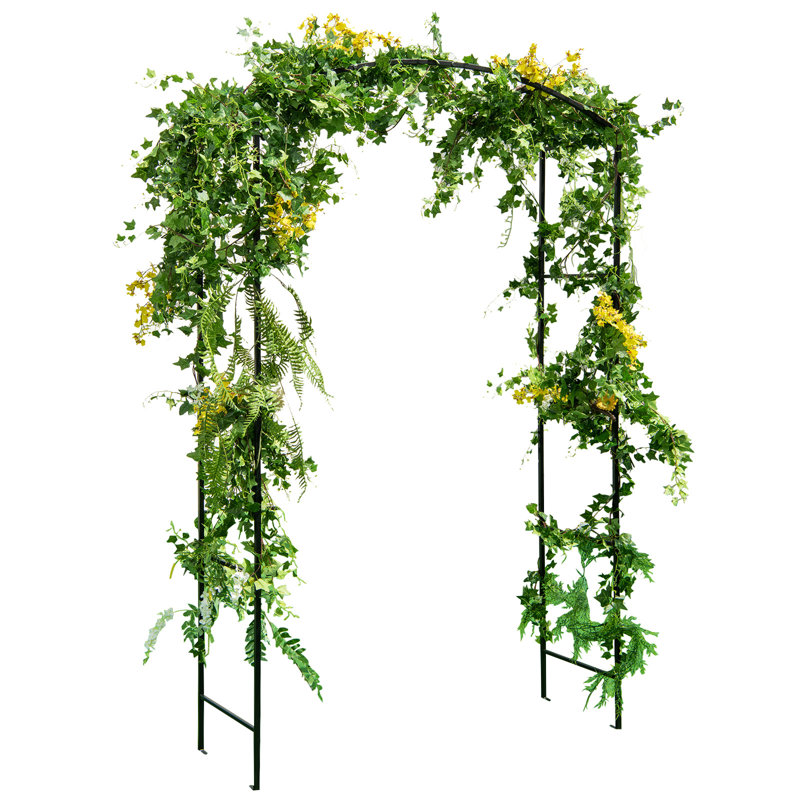 Breneisha 140cm W x 45cm D Metal Arbour in Black