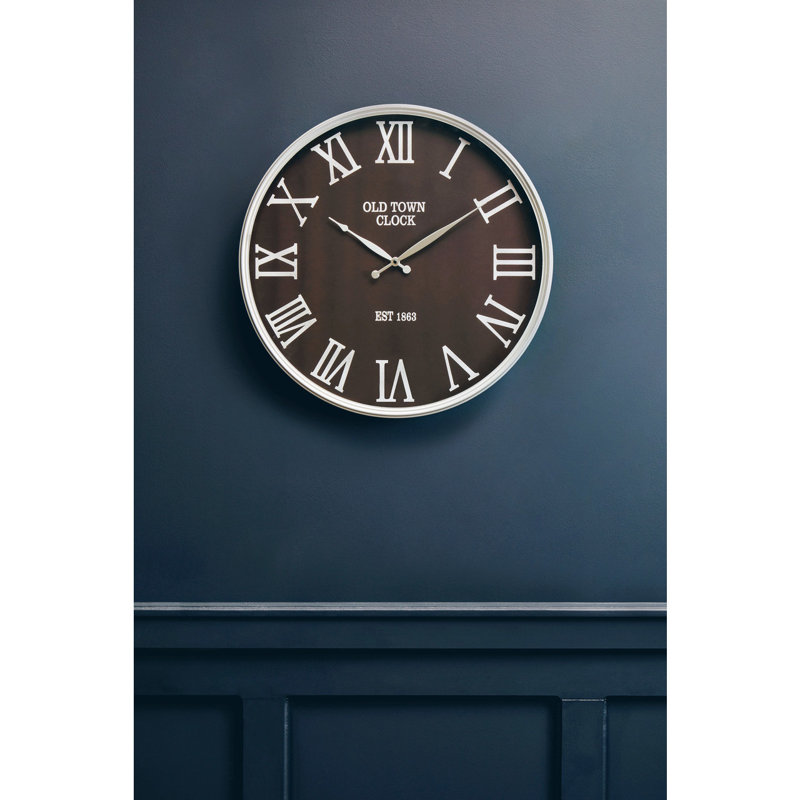 Trumpeters Metal Wall Clock, Black/Silver