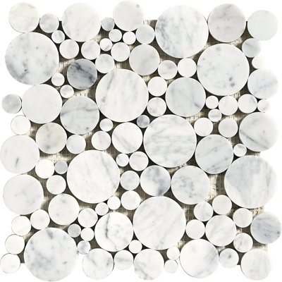 Carreau de mosaïque en marbre Bolle Carrara