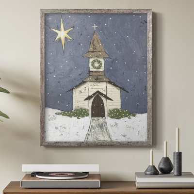 «A Silent Night III», reproduction encadrée - bois massif