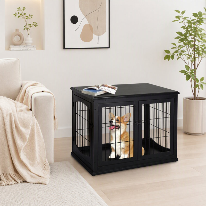 Cage pour chien avec entrée double et porte verrouillable