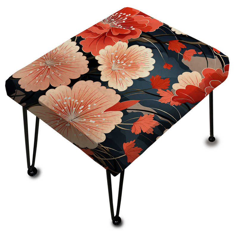 Motif de Geisha rouge rouge - repose-pieds rectangulaire japonais