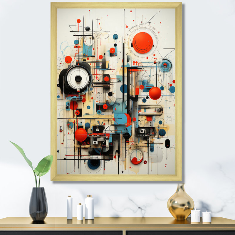 «Zaxon Dadaism Absurd Connections», œuvre d'art - reproduction, Cadre doré simple, H 32 po x l 16 po x P 1 po