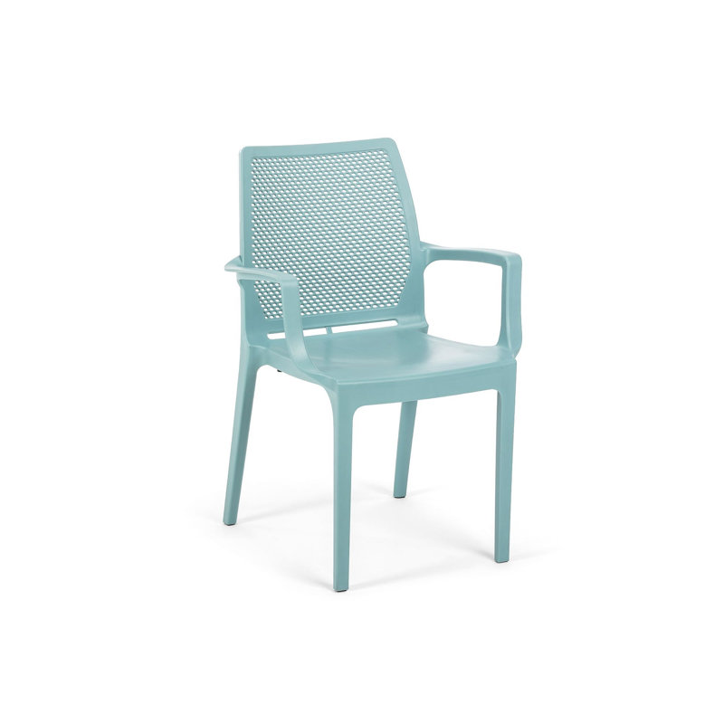 Chaise de salle à manger moderne bleu, 22,4 x 33,5 x 20,9 pouces | 100% polypropylène, conception ergonomique, forme géométrique élégante | Parfait pour les salles à manger et les espaces contemporains, durable et facile à nettoyer