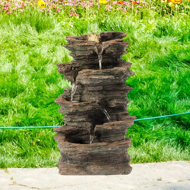 Fontaine décorative à 4 niveaux avec lumières DEL Wanamie