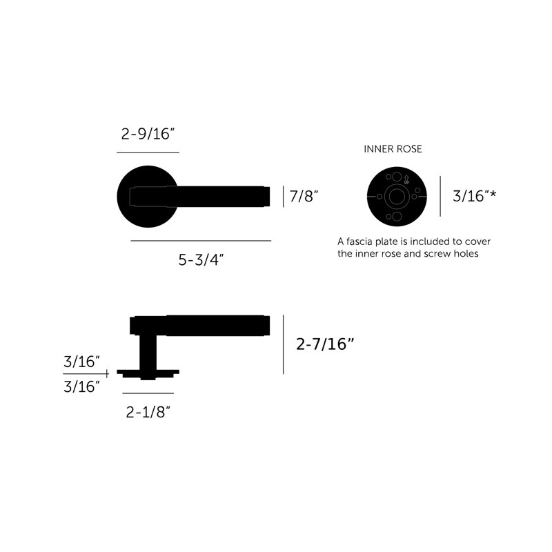 Round Passage (Hall & Closet) Door Lever with Round Rosette, Smoked Bronze