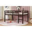 Lit mezzanine double en bois d'hévéa avec échelle, espresso