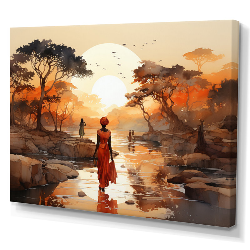 African Journey On Canvas Print, Wrapped Canvas, 34" H x 44" W, No Frame