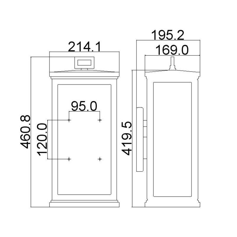 Cailín Outdoor Flush Mount, 46.1cm H x 21.4cm W x 19.5cm D