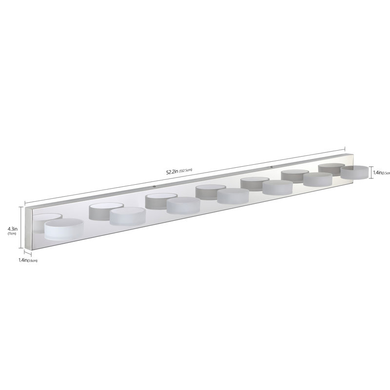 Applique murale moderne pour salle de bain à DEL 7 lumières et acrylique à intensité variable 42 W, 100 à 120 V, meuble-lavabo 6000 K