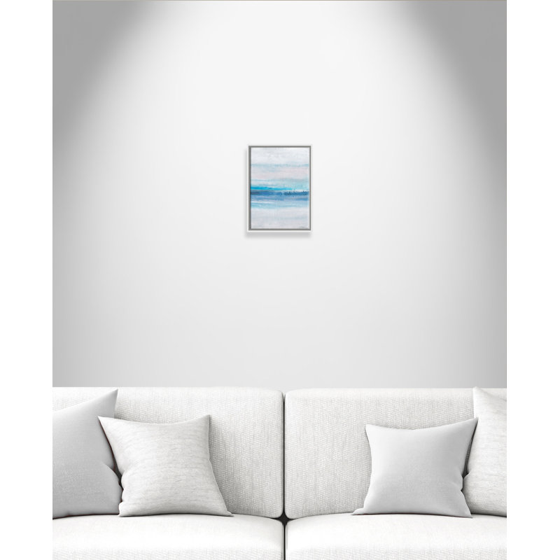 «Coastal Serenity - Floater Frame», reproduction d'art sur toile, Blanc, H 16 po x l 12 po x P 2 po