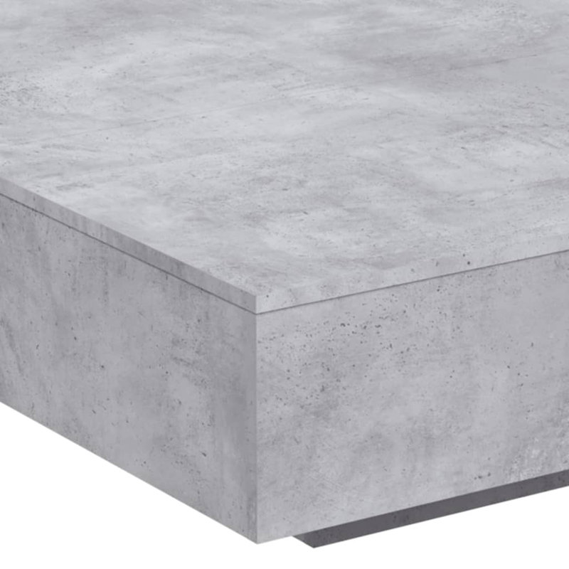 Table basse d'appoint pour salon vidaXL, H 12,2 po x L 39,37 po x l 39,37 po, Gris béton