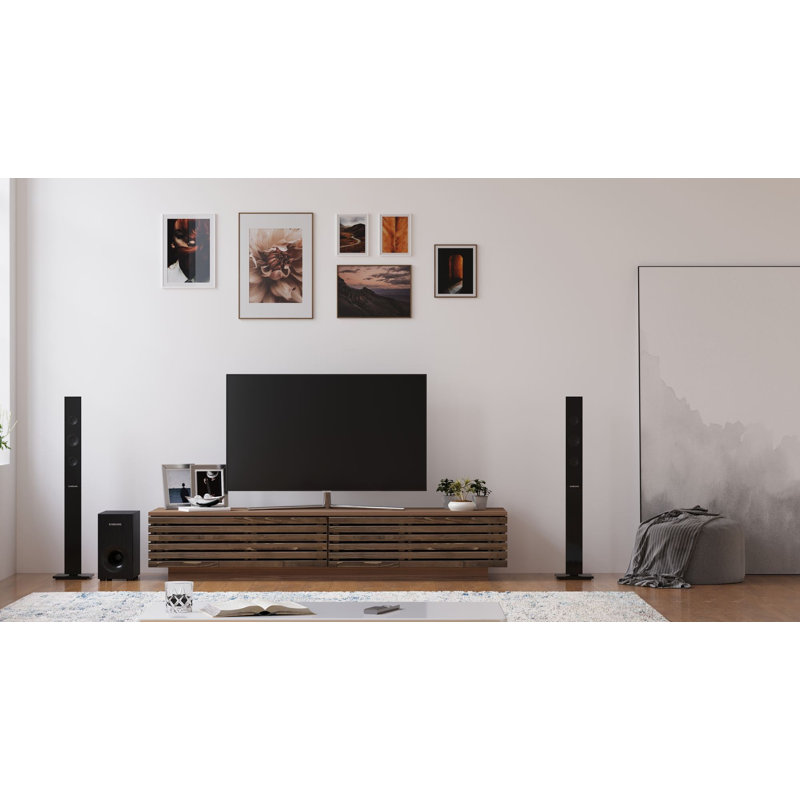 Meuble télé moderne avec assemblage facile (100% chêne), 70,9 x 13,8 x 15,7 pouces | Couleur unie brune, design élégant et fonctionnel | Parfait pour le salon et les espaces de divertissement, fabrication robuste et durable