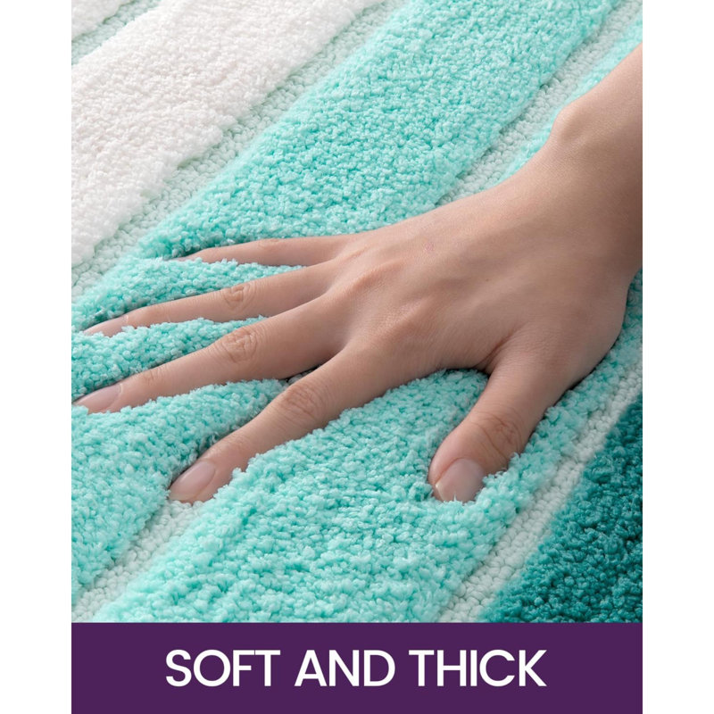 Tapis pour salle de bain Konnie, L 16 po x L 24 po, Turquoise