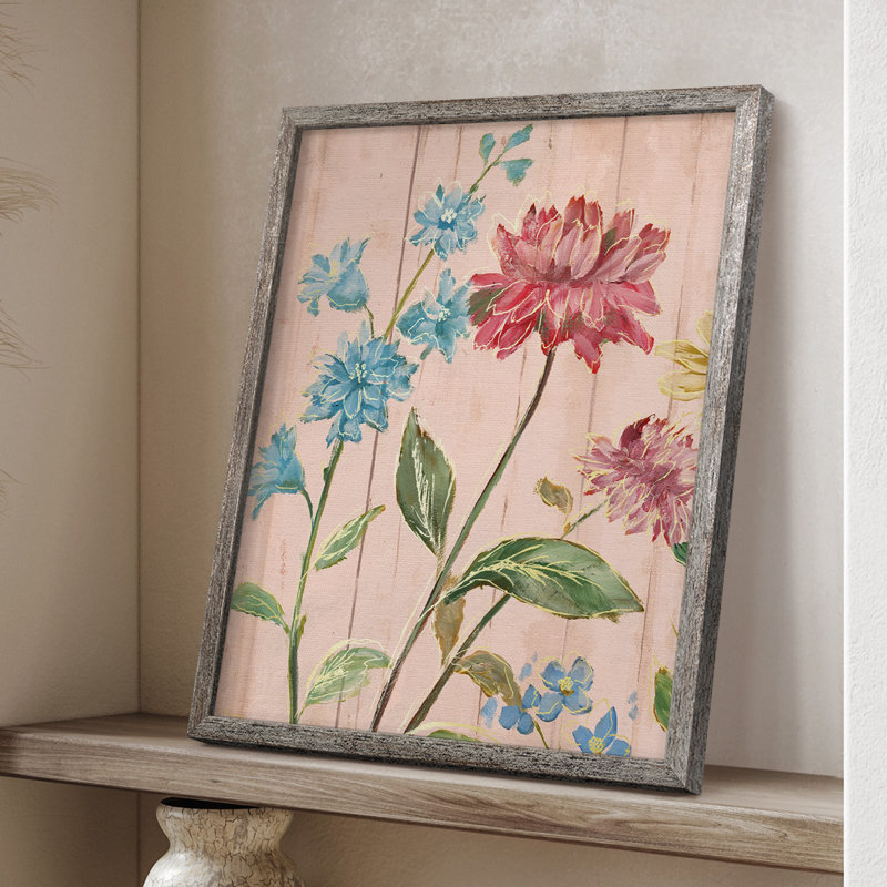 «Wildflower Flutter I», reproduction encadrée - bois massif 47721, H 11 po x l 9 po