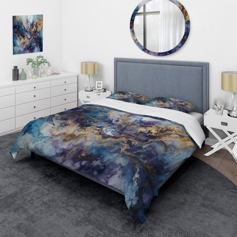Ensemble de housse de couette en microfibre / polyester, Housse de couette pour grand lit et 2 taies décor